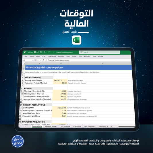 التوقعات المالية - شيت اكسل